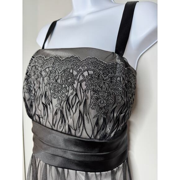 Vintage Y2K Fairy Grunge Mesh Dress 18W Black Silver Whimsigoth HOCO Formal - Picture 2 of 16